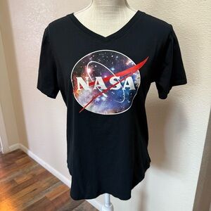 NASA Black Graphic T-Shirt - Size Large
